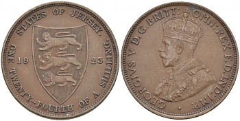 Джерси 1/24 шиллинга 1923 Георг V (1910-1936) KM 11 бронза 3996-653