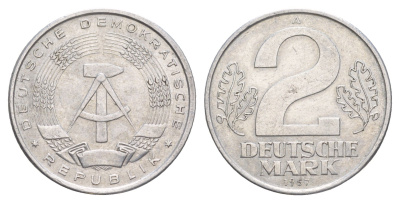 ГДР 2 марки 1957 A KM 14 алюминий 4648-1035