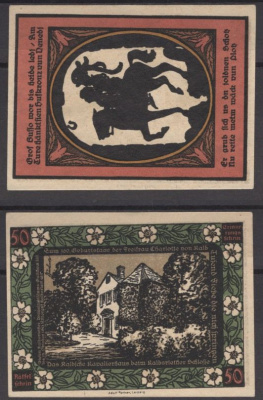 Кальбсрит 50 пфеннигов 1921 Grabowski 671.1-12/12 бумага UNC (пресс) 2193-43-3-1