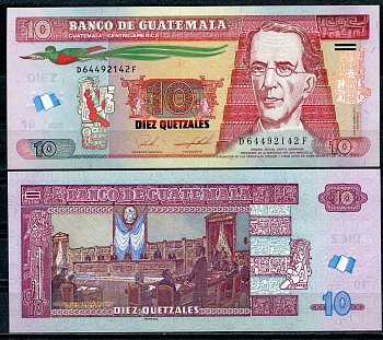 Гватемала 10 кетсалей 2019 Мигель Гарсиа Гранадос-и-Савала Pick 123A  бумага  UNC (пресс) 447-105-1
