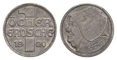Аахен 10 пфеннигов = 1 грош 1920 Funck 1.5A, Men05 70.15, Men18 99.15 железо 4636-1239