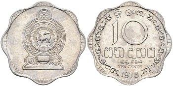 Цейлон 10 центов 1978 KM 140 a алюминий 4586-351