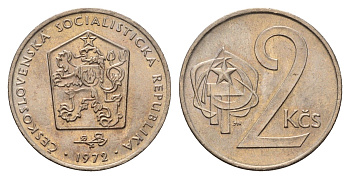 Чехословакия 2 кроны 1972 KM 75 медно-никель UNC 4678-643