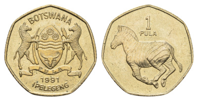 Ботсвана 1 пула 1991 зебра KM 24 никель латунь UNC 4678-122