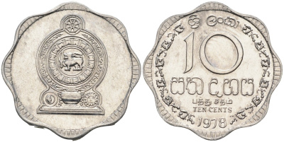 Цейлон 10 центов 1978 KM 140 a алюминий 4592-232