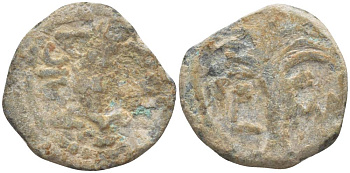 Римская Империя, Провинция Иудея прута 10/11 год император Август, прокуратор Марк Амбибул, греческая легенда 'КЕСАРЬ', хлебный колос / пальмовое дерево, дата (41-й год правления), Иерусалим Hendin 1331 медь 1073-21-31