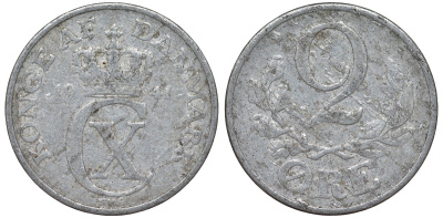 Дания 2 эре 1941 Кристиан X (1912-1947) KM 833 алюминий 4163-245