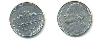 США 5 ЦЕНТОВ 2003 P ДЖЕФФЕРСОН KM А192 медно-никель 86-642