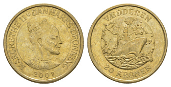 Дания 20 крон 2007 Корабли - Ледокол KM 921 алюминиевая бронза 4650-242