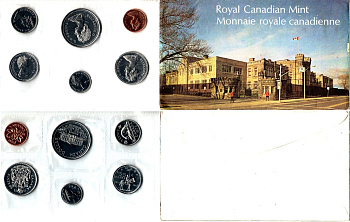 Канада набор из 6 монет (1, 5, 10, 25 и 50 центов; 1 доллар) 1973 в оригинальной конверте, в запайке KM PL24 ((59, 60.1, 75.1, 77, 81 и 82)) PROOFLIKE 8-2-05-62