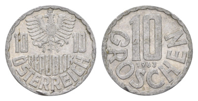 Австрия 10 грошей 1963 KM 2878 алюминий 4576-1047