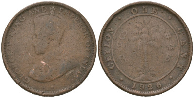 Цейлон 1 цент 1926 KM 107 медь 4621-132