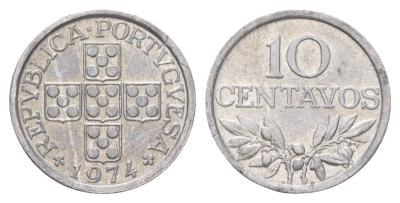 Португалия 10 сентаво 1974 KM 594 алюминий aUNC 4627-914