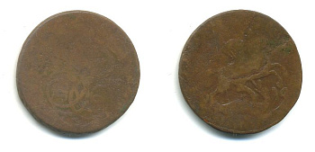 РОССИЯ 1 КОПЕЙКА 1759 медь 61-315