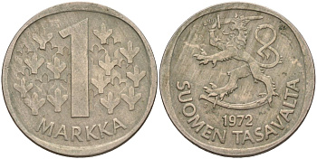 Финляндия 1 марка 1972 KM 49a медно-никель 4150-1013