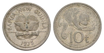 Папуа-Новая Гвинея 10 тойя 1975 KM 4 медно-никель 4656-656