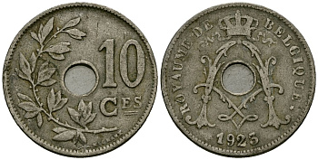 Бельгия 10 сантимов 1923 Belgique KM 85 медно-никель 4172-924