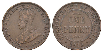 Австралия 1 пенни 1918 I, Георг V (1910-1936) KM 23 бронза 4653-642