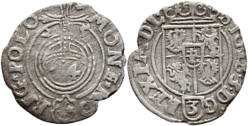 ПОЛЬША 1/24 ТАЛЕРА 1625 СИГИЗМУНД III (1587-1632) KM 15 серебро 3896-843