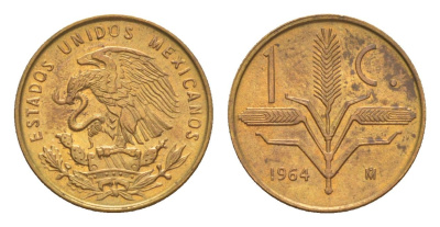 Мексика 1 сентаво 1964 KM 417 бронза aUNC 4649-853