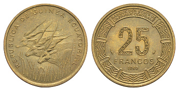 Экваториальная Гвинея 25 франков 1985 KM 60 алюминиевая бронза UNC 4652-852