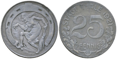 Тале-ам-Гарц (Саксония) 25 пфеннигов 1921 Funck 537.6, Men18 31181.6 цинк 4380-311