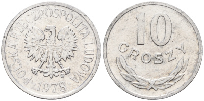 Польша 10 грошей 1978 MW Y # AA 47 алюминий    4564-549