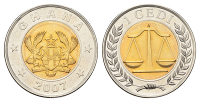 Гана 1 седи 2007 год-тип KM 42 биметалл UNC 4666-623