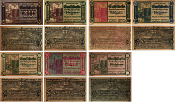 Австрия, Пёхларн набор из 7 банкнот, 10, 20, 30, 40, 50, 60, 80 геллеров 1920 нотгельд, 31 декабря 1920, Нижняя Австрия   бумага   7555-30-4-1