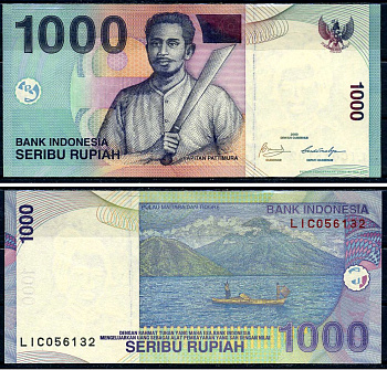 Индонезия 1000 рупий 2009 Pick 141j бумага 6280-67-4-2