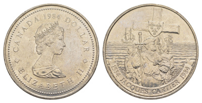 Канада 1 доллар 1984 Жак Картье KM 141 никель UNC 4185-1024