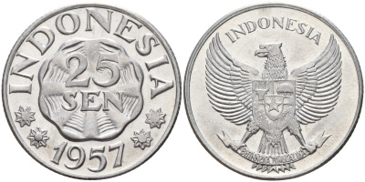 Индонезия 25 сен 1957 KM 11 алюминий 4144-541