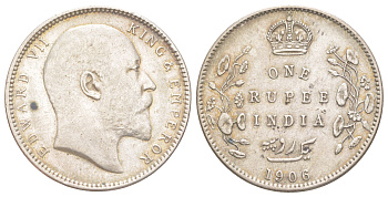 Британская Индия 1 рупия 1906 Эдвард VII (1901-1910) KM 508 серебро 272-1644