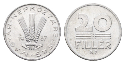 Венгрия 20 филлеров 1987 BP KM 573 алюминий 4668-126