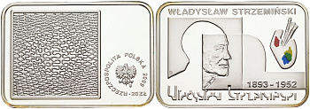 Польша 20 злотых 2009 Польские художники XIX-XX вв. Владислав Стржеминский, цветная эмаль KM 706 серебро PROOF 1069-7-12