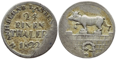Ангальт-Бернбург 1/24 талера 1822 KM 79 серебро 177-1312