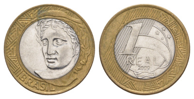 Бразилия 1 реал 2009 KM 652a биметалл UNC 4646-127