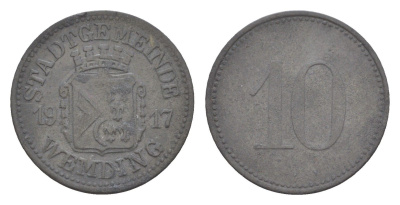 Вемдинг 10 пфеннигов 1917 Funck 594.2, Men18 33345.2 цинк 4636-1227