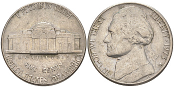 США 5 ЦЕНТОВ 1973 D ДЖЕФЕРСОН KM A192 медно-никель 63-831