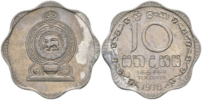 Шри-Ланка 10 центов 1978 KM 140a алюминий 4135-1144