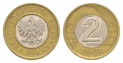 Польша 2 злотых 1995 Y 283 биметалл 4633-116