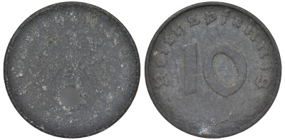 Германия 10 рейхспфеннигов 1941 D KM 101, J 371 цинк 25-1727