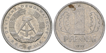 ГДР 1 пфенниг 1979 A KM 8.1 алюминий 4651-1255