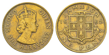 Ямайка 1 пенни 1962 KM 37 никель латунь 4628-731
