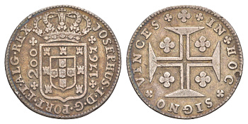 Португалия 200 реалов 1767 Жозе I (1750-1777) KM 247 серебро 00-801-34