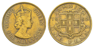 Ямайка 1 пенни 1962 KM 37 никель латунь 4628-731