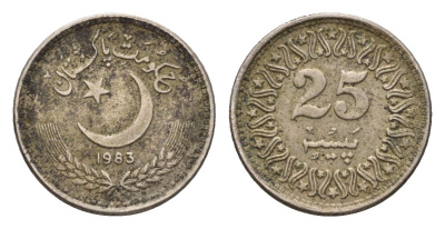 Пакистан 25 пайс 1983 KM 58 медно-никель 4674-636