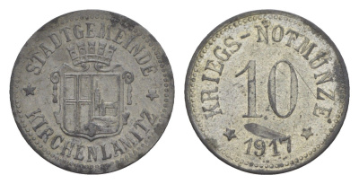 Кирхенламиц 10 пфеннигов 1917 Funck 243.2, Men18 16146.2 цинк 1528-521