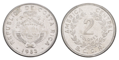 Коста-Рика 2 колона 1983 KM 211.1 нержавеющая сталь UNC 4642-847