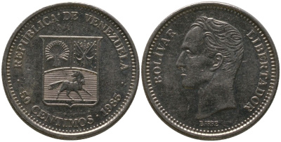 Венесуэла 50 сентимо 1985 Симон Боливар KM 41, Schon 51 никель 4525-847